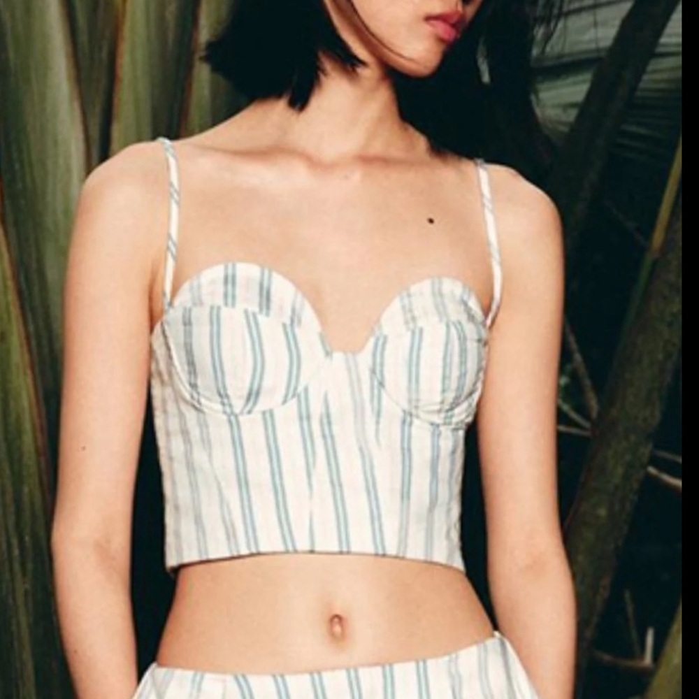 ZARA NWT Striped Bustier Crop Top – Size M ✨